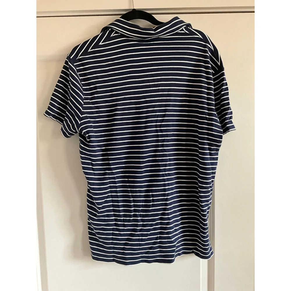 Polo Ralph Lauren navy blue and white striped short-sleeve polo shirt Large